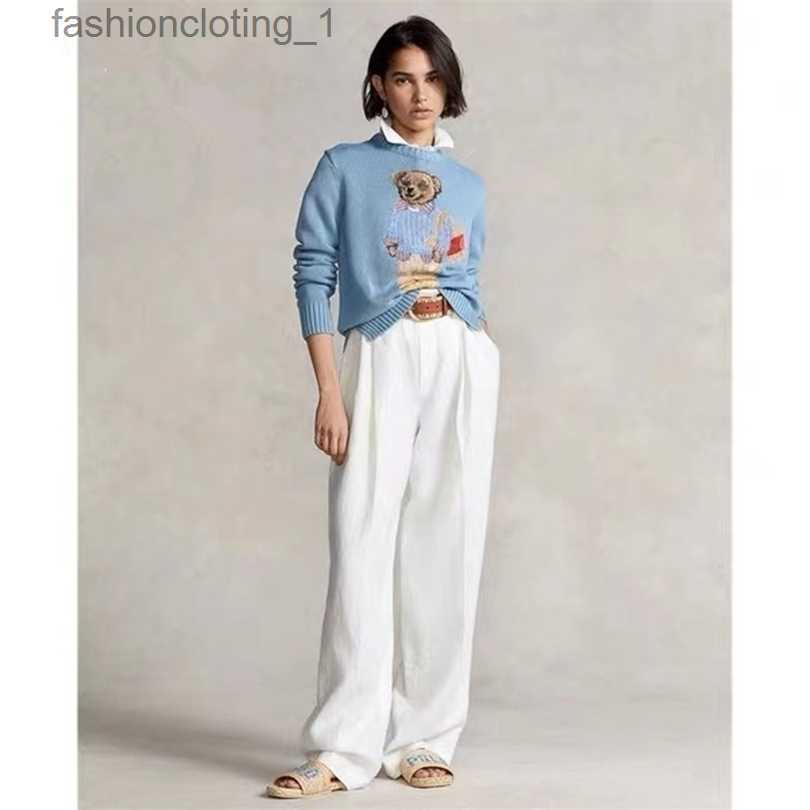 

Womens  Cartoon Rl Bear Women Winter Clothing Fashion Long Sleeve Knitted Pullover Sweater Wool Cotton Cashmere Coat 221102, Wool cotton 1