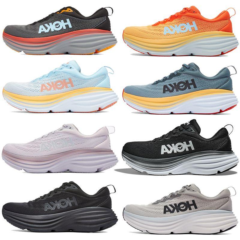 

New designer casual shoes HOKA ONE ONE Bondi 8 mens sneaker black white Lilac Marble Shell Coral Peach Parfait Goblin Blue summer song Hwab