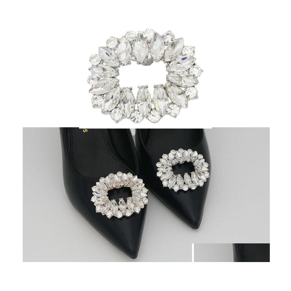 

Shoe Parts Accessories Crystal Shoes Clip Decoration For Party Bridal Wedding Flower Charm Women Pump Boots Clips Ornament Drop Del Dhmka