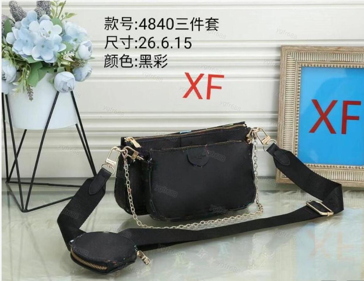 

new Multi Pochette women crossbody shoulder bags luxury Designer Handbags Wallet fashion 3 pce/ set Clutch backpack Waist New, White flower