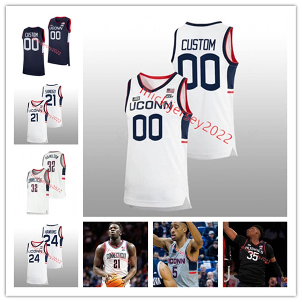 

Custom Uconn Huskies Basketball Jersey Adama Sanogo Jersey Jordon Hawkins Samson Johnson Tristen Newton Joey Calcaterra Nahiem Alleyne Jerseys, White connecticut