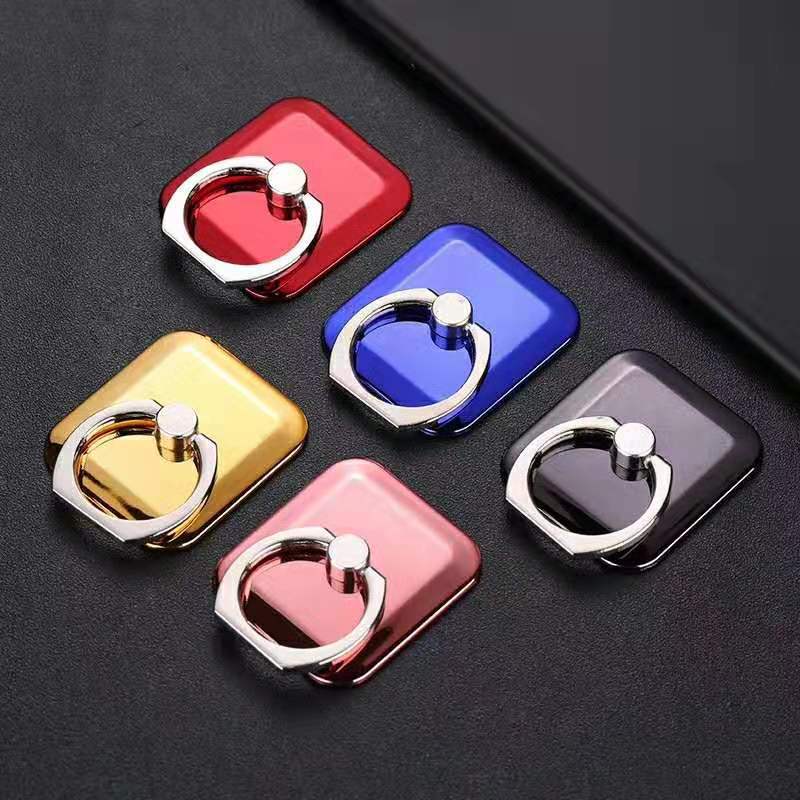 

Ring buckle, electroplated square highlight, square mobile phone ring bracket, shiny adhesive 360-degree rotary bracket