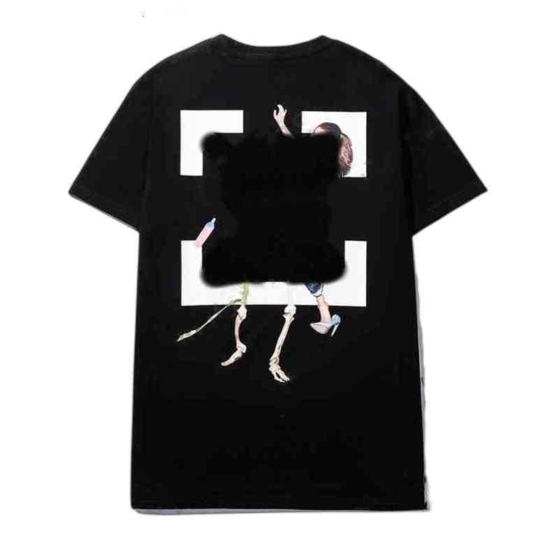 

Off Men's T-shirts Offs Summer Fashion White and Girls Dancing Oil Painting Short Sleeve Unisex T-shirt Printed Letter the Back Print, 14