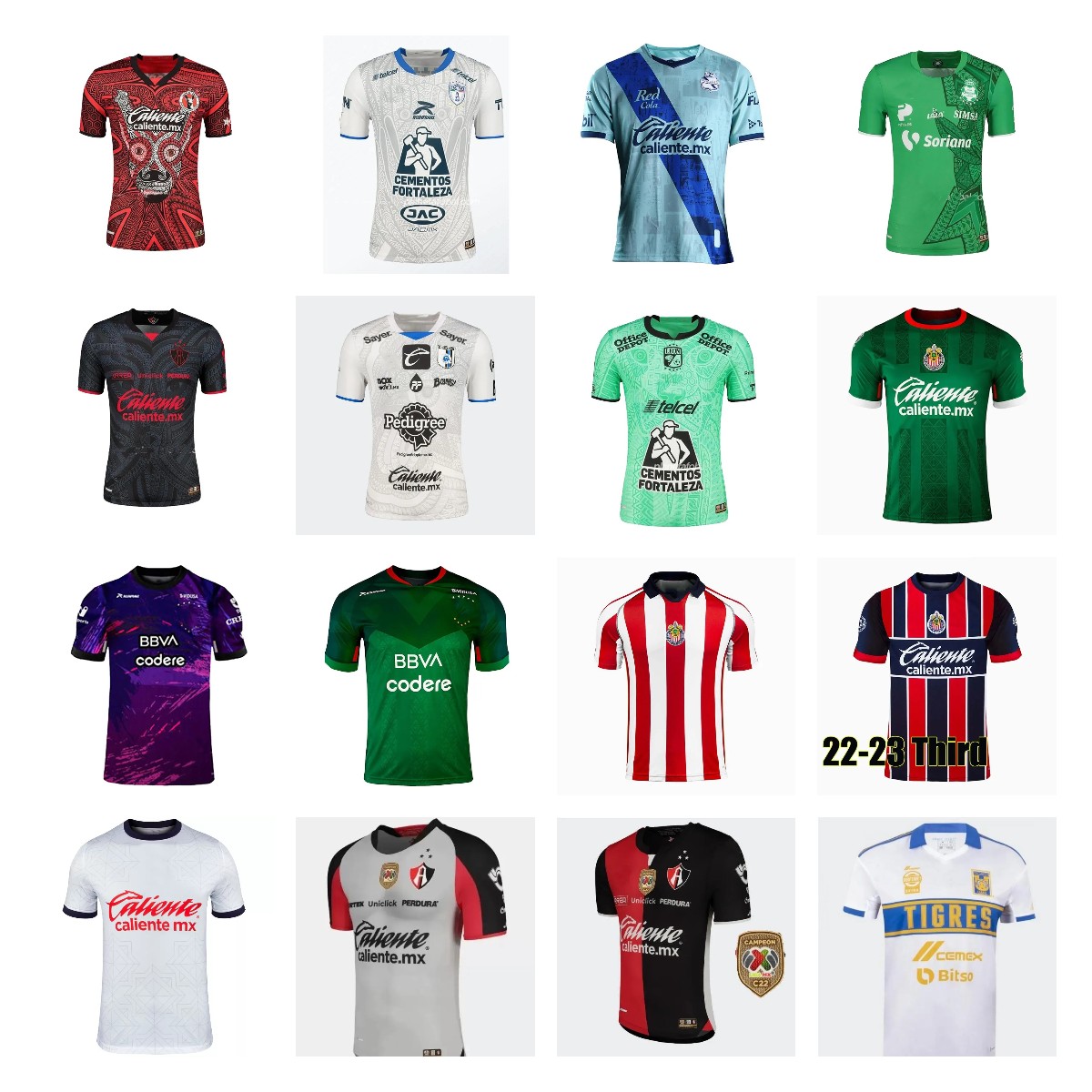 

22/23/24 Liga MX third Soccer Jerseys 2023 Queretaro xolos Tijuana santos laguna Camisas Atlas pachuca leon FIDALGO D.VALDES G.OCHOA HENRY F.VINAS Football Shirts