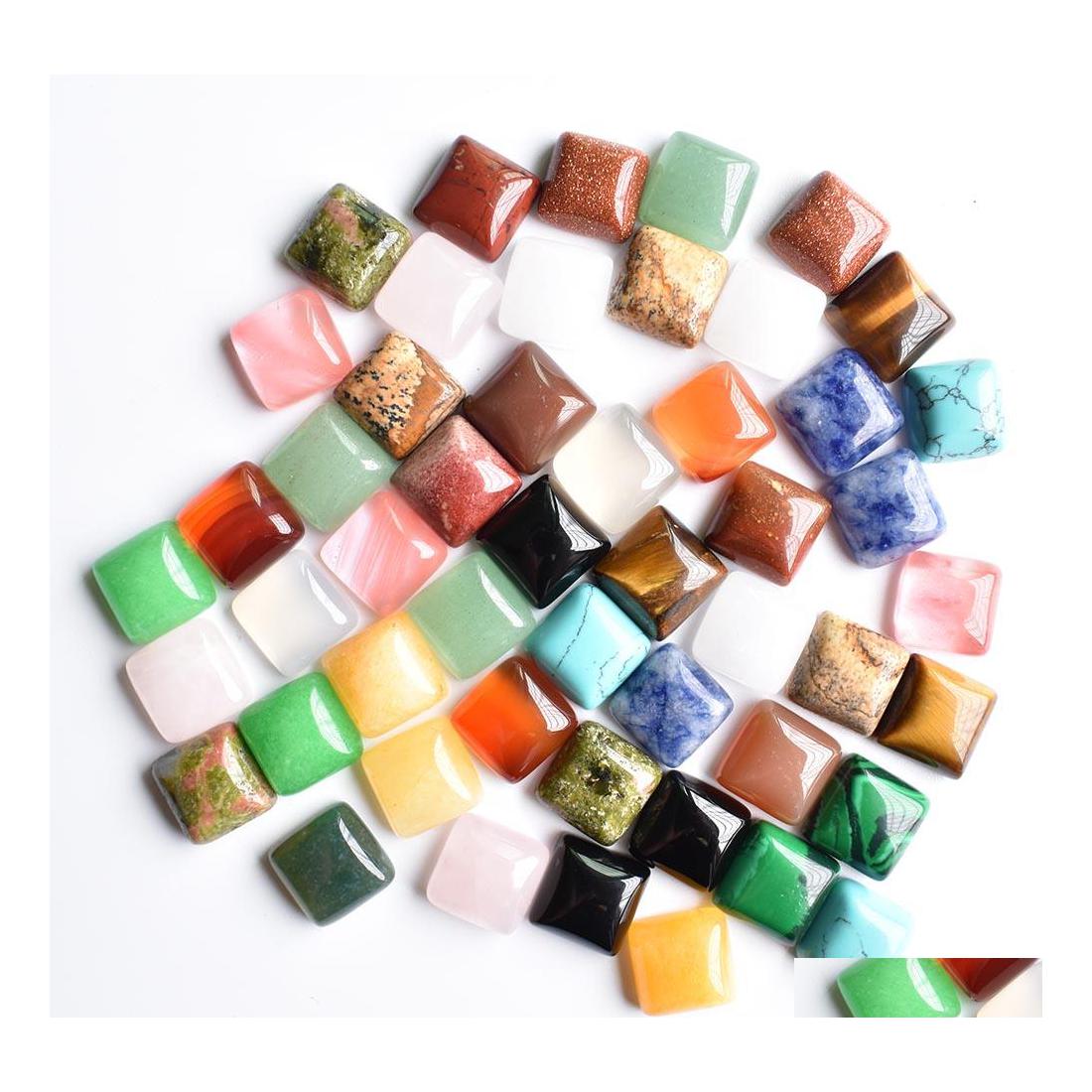 

Arts And Crafts Natural Stone 10Mm Square Loose Beads Opal Rose Quartz Tigers Eye Turquoise Cabochons Flat Back For Necklace Ring Ea Dhj6Q