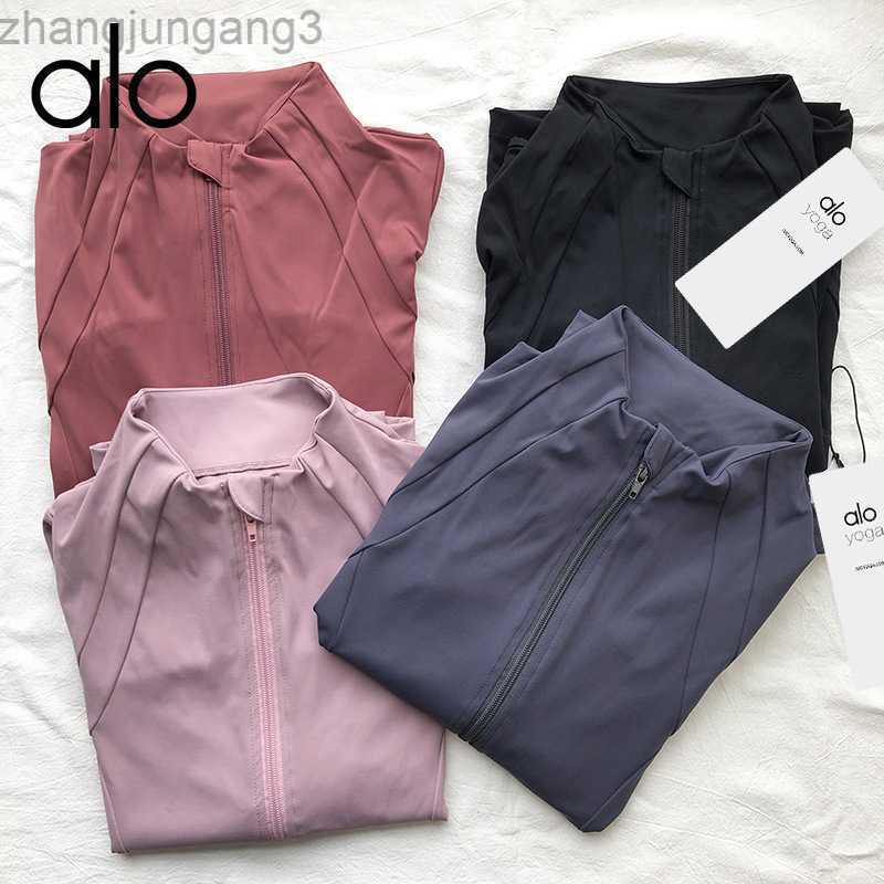 

Designer Alos Loose Fitness Yoga Jacket Gym Clothes Women Hooded Zipper Cardigan Long Sleeve Sports Top Women' Coat match for Leggings Pants, White all labeled alos