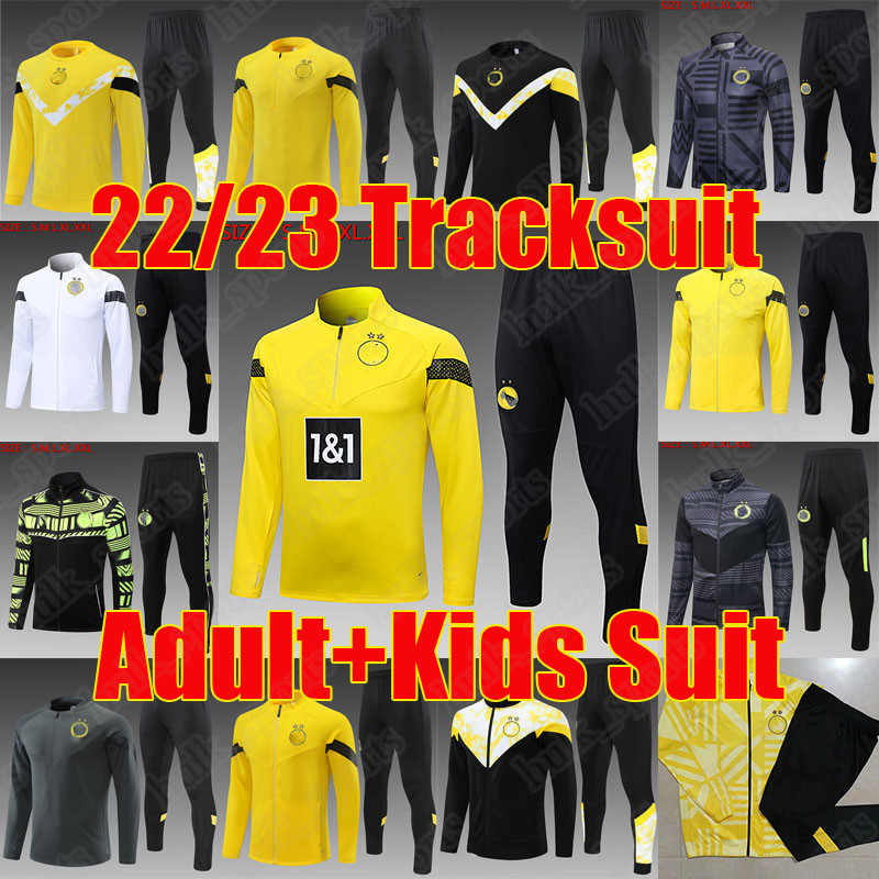 

22/23 DORTMUND Survetement Soccer Tracksuits Training Suit Jogging HAALAND REUS NEONGELB BELLINGHAM HUMMELS BRANDT REYNA BRANDT Jackets adult kids set, D764#