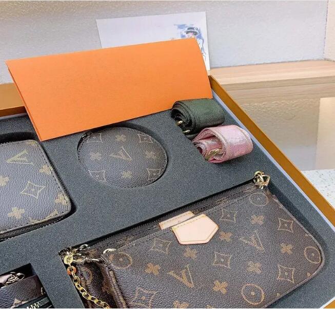 

2023 Exclusive Designer Shoulder bag Crossbody 23x13cm Luxury Messenger tote bag wallet favorite purse 3 piece set chain Classic Gift box included, Brown