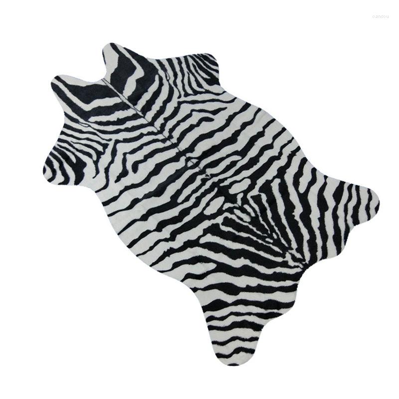 

Carpets Zebra/Cow Goat Printed Carpet Velvet Imitation Leather Rugs Cowhide Animal Skins Natural Shape Decoration Mats