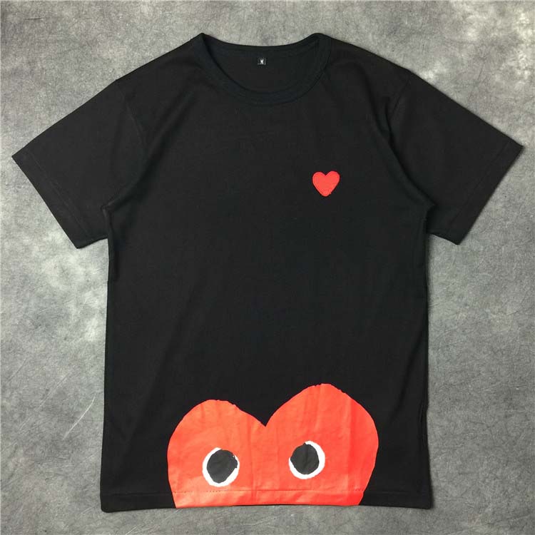

2023 Mens T Shirt Designer half red Heart Shirt Casual Women Shirts High Quanlity TShirts Cotton Embroidery Short Sleeve Summer Tee, Invoices are not sold separat