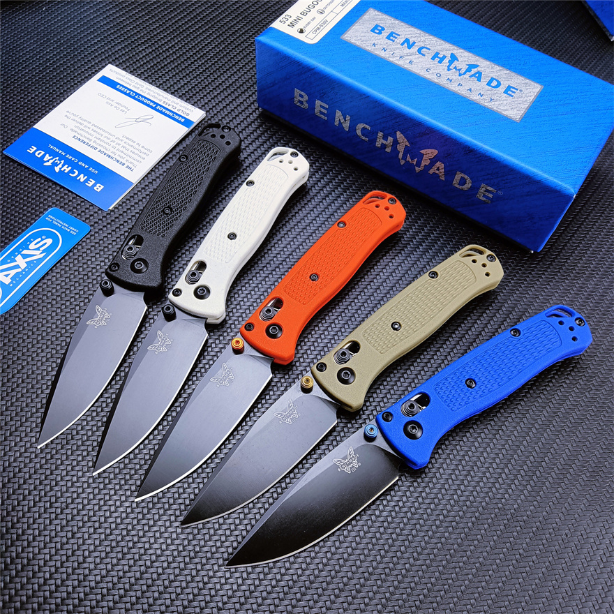 

Mini Benchmade BM 533/533BK Bugout AXIS Folding Knife S30V Plain Blade Nylon Fiber Handles Pocket Tactical Knives Outdoor Camping Hunting EDC 533BK-1 533BK-2 TOOLS