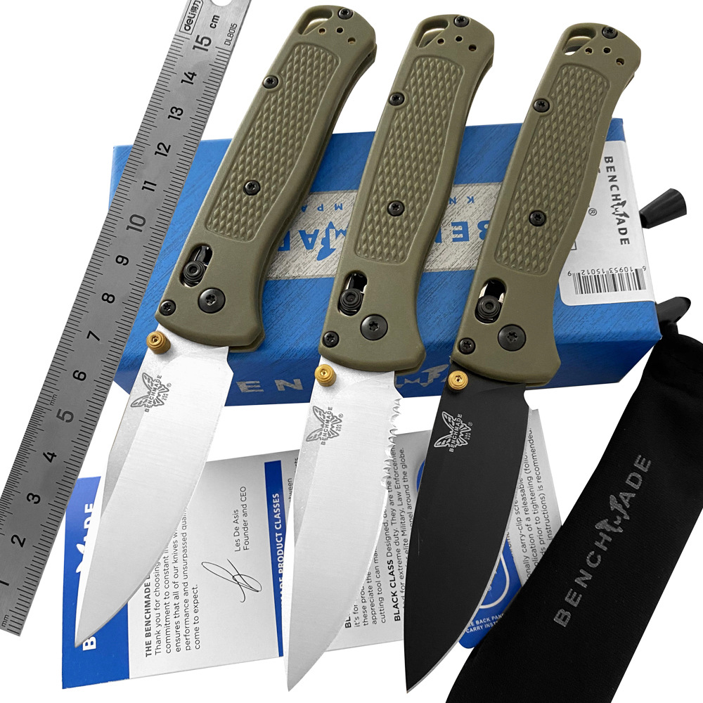 

Benchmade BM 535 Bugout AXIS Lock Folding Knife 3.07" S30V Blade Army Green nylon fiberglass Handle Outdoor Camping Hunting Pocket Tactical EDC Tools Knives