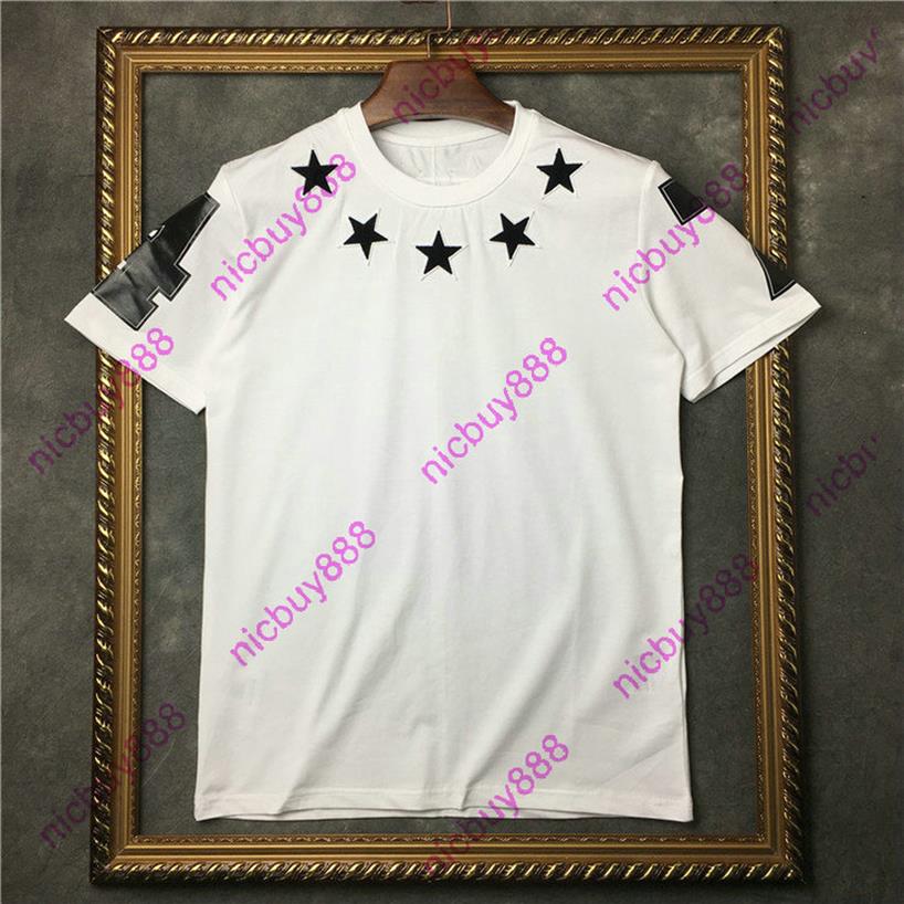 

summer designer luxury give mens clothing embroidery star white t shirt women short sleeve TShirt fashion T-Shirts cotton casual t272w