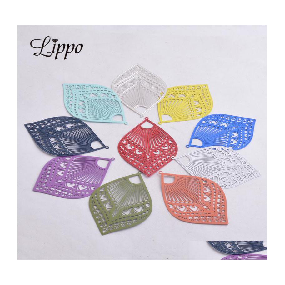 

Charms 30Pcs Ab3892 39X59Mm Large Fanshaped Filigree Big Statement Earrings Accessories Pendants Connectors Drop Delivery Jewelry Fi Dhjzi
