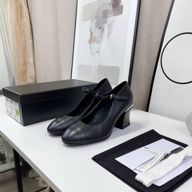 

Designer luxury coco dress shoes sandal mid heel chunky pump genuine leather woman fashion shoe loafers mocassins leisure shoes size 35-41 camellia, #2