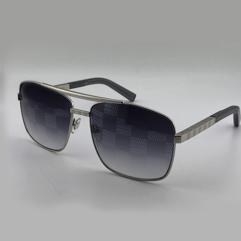 

Classic Square Attitude Sunglasses for Men Silver Frame Grey Gradient Sonnenbrille Mens Sunglasses UV400 Prodection New with Box