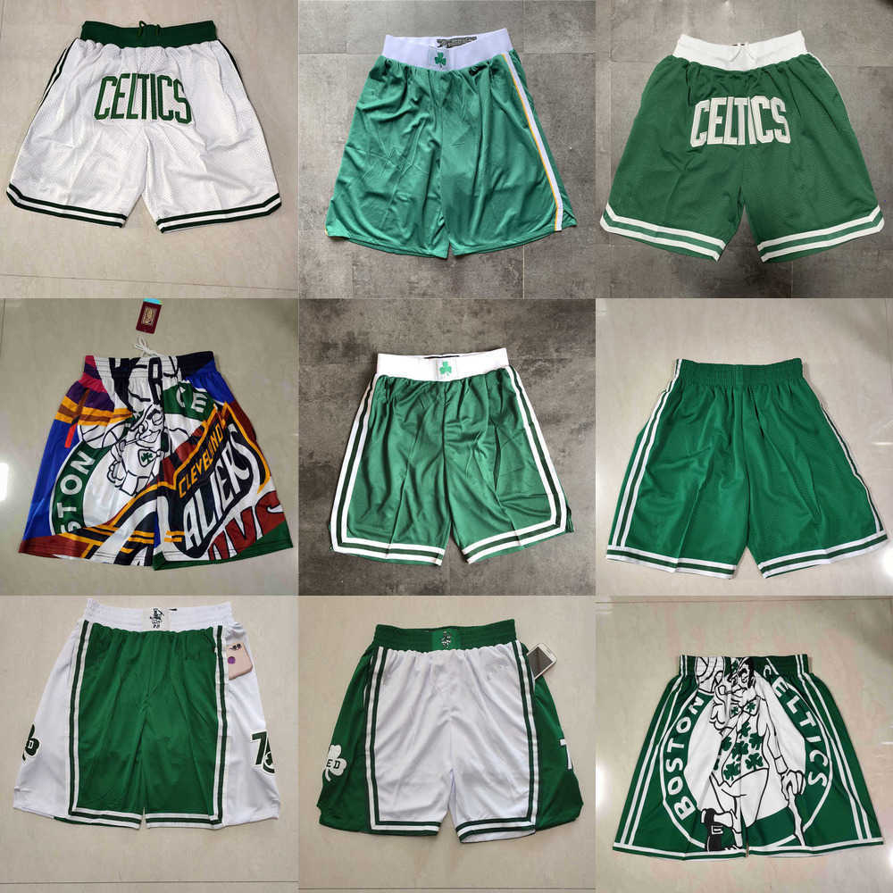 

Boston''Celtics''men Throwback Basketball Shorts pocket red white, Color