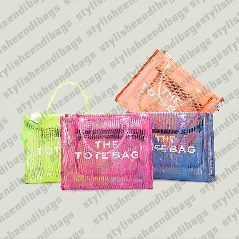 

Shoulder Bags Totes 2022 Women Handbags Transparent Large Tote Bag Designer Clear PVC Luxury Shoulder Crossbody Bags Summer Beach Jelly Bag Fashion 0123/23, Red small