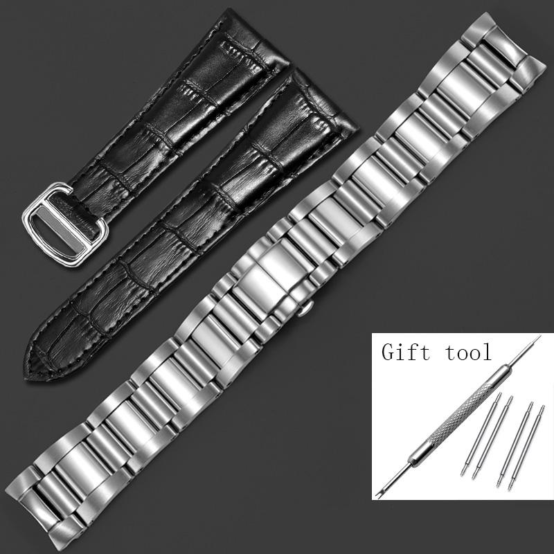 

Watch Bands Fine Steel Watchband Replacement Metal Strap For CALIBRE DE W71000 Series Stainless Chain 23mm Men's Bracelet