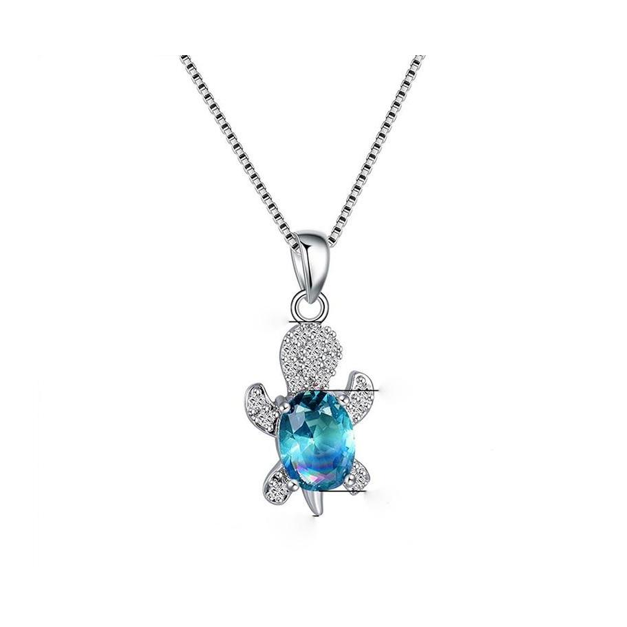 

Pendant Necklaces Cute Blue Purple Oval Zircon Rainbow Stone Turtle For Women Fashion Jewelry Mticolor Crystal Animal Necklace Drop Otzre