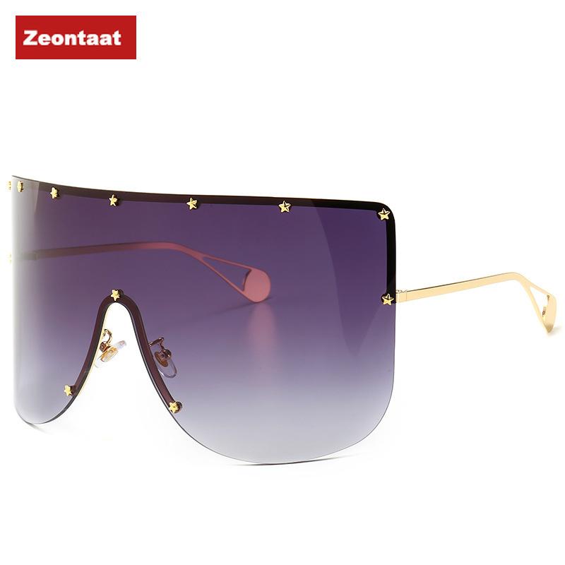 

Sunglasses Zeontaat Oversized Luxury Star Square Women Gradient Outdoor Sun Glasses Men Mirror Lens Unisex Eyeglasses Frame