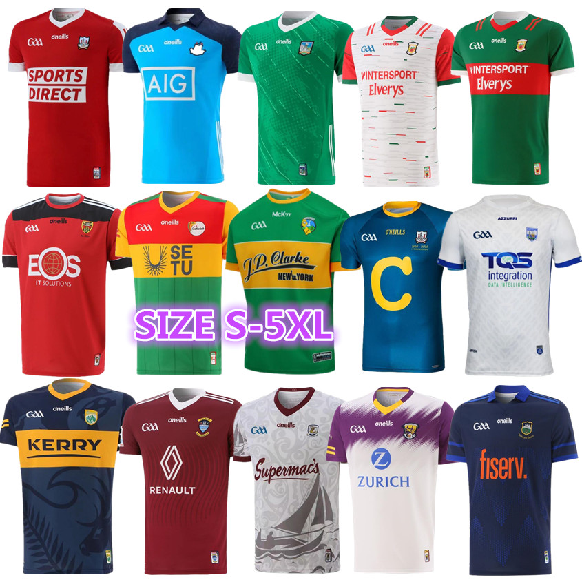 

22 23 GAA rugby jerseys DUBLIN Kilkenny WEXFORD KERRY TYRONE MEATH FERMANAGH DERRY ROSCOMMON Limerick Cork MAYO CORK GAILLIMH TIPPERARY CIOBRAIO SHIRTS S-5XL