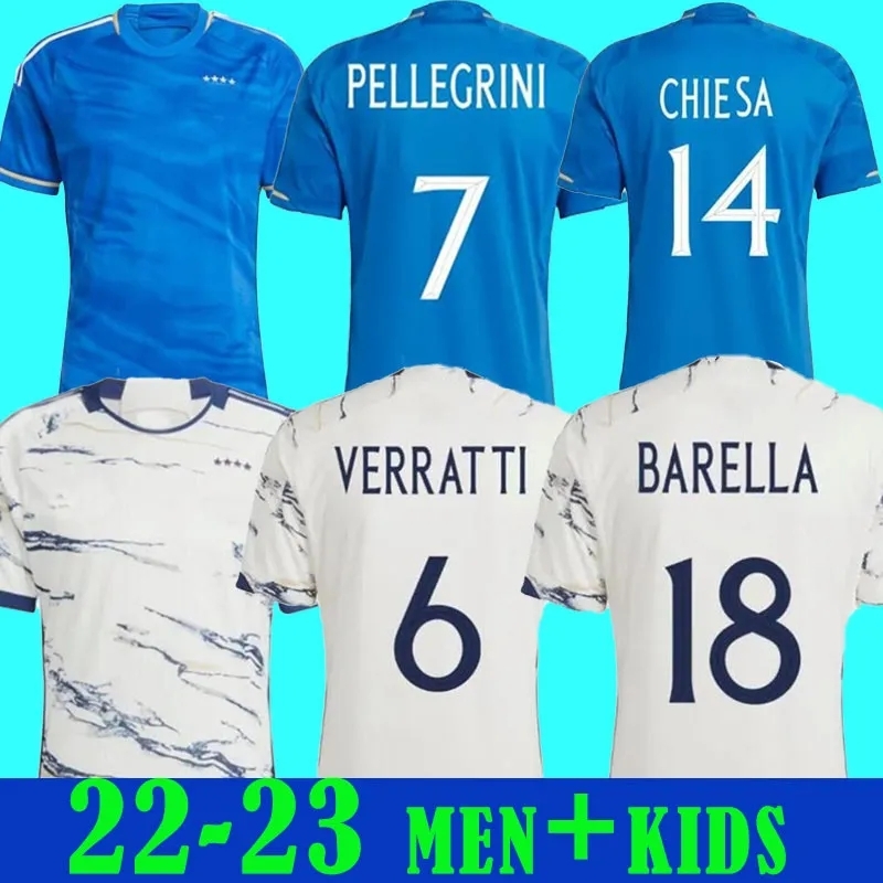 

Italy Soccer Jerseys Italia 23 24 Fans Player version maglie da calcio 2023 VERRATTI CHIESA GNONTO football Shirt T LORENZO PINAMONTI POLITANO GRIFO kids child kit