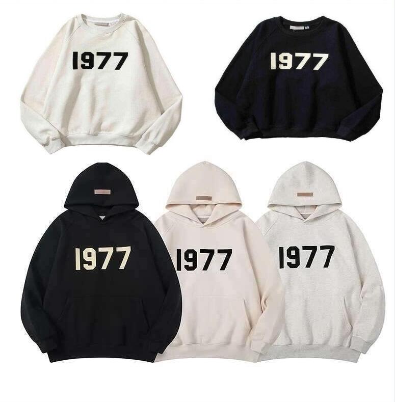 

Designer Ess Mens Hoodies Warm Pullover1977 Hooded Black Essential Hoodies Fashion Brand Designers Loose Sweatshirt Lovers Tops Clothing Reflective Fog, Add postage