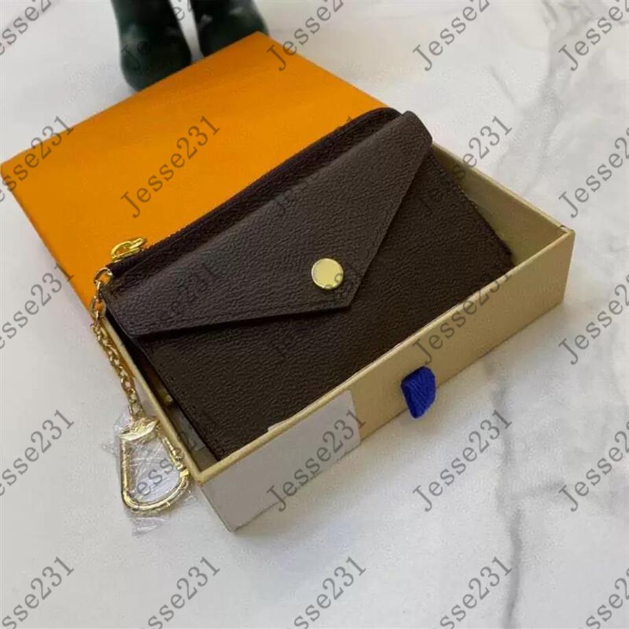 

Top Quality Men Women Fashion Classic Card Holders Brown Flower Checkered Black Plaid Casual Credit Card ID Holder Leather Ultra S238x, With box