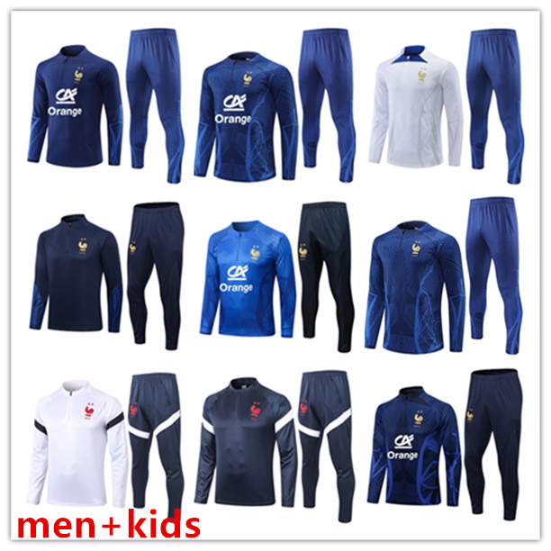 

2022 adult tracksuit kids set mbappe survetement football jogging Equipe de 2018 soccer training suit child boy set long sleeve