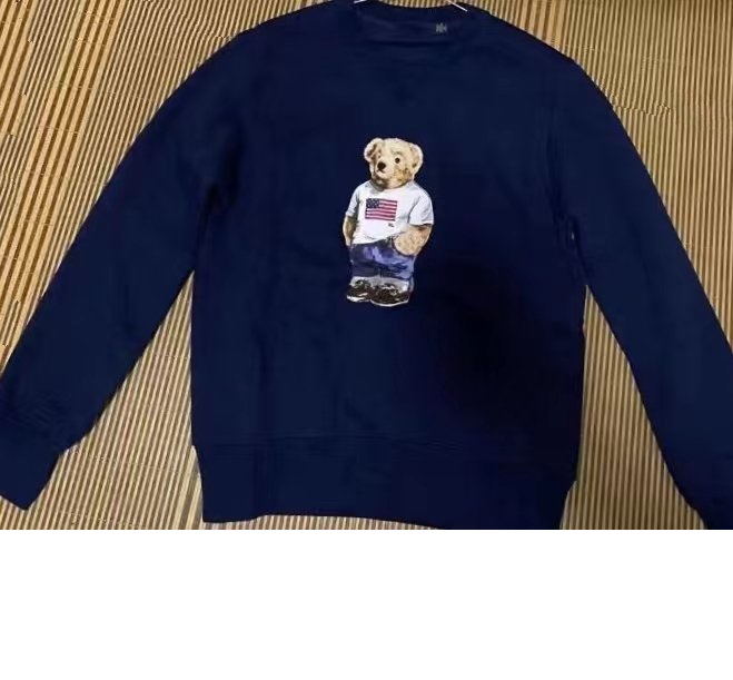 

SS new polos cartoon loose round neck print bear plush long sleeve pullover bear t-shirt, 21