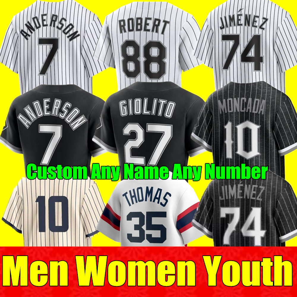 

2023 S-4XL Custom Eloy Jimenez Tim Anderson Jersey Lance AJ Pollock Lynn Luis Robert Yoan Moncada Jose Abreu Chicagos Andrew Vaughn White Yasmani sox Grandal Kimbrel, As shown in illustration