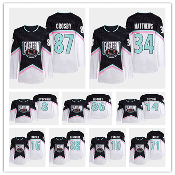 

2023 All Star Game Hockey Jersey Alex Ovechkin Nick Suzuki Jack Hughes Igor Shesterkin Dylan Larkin Sidney Crosby Artemi Panarin Andrei Vasilevskiy Auston Matthews, Man black