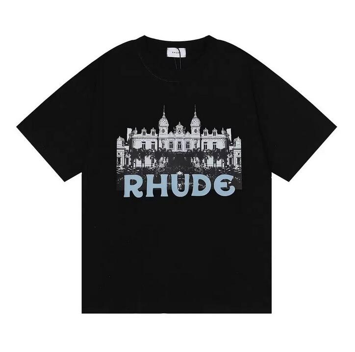 

Summer Mens T-Shirts Womens rhude Designers For Men tops Letter polos Embroidery tshirts Clothing Short Sleeved tshirt large Tees 6AXQ, 15