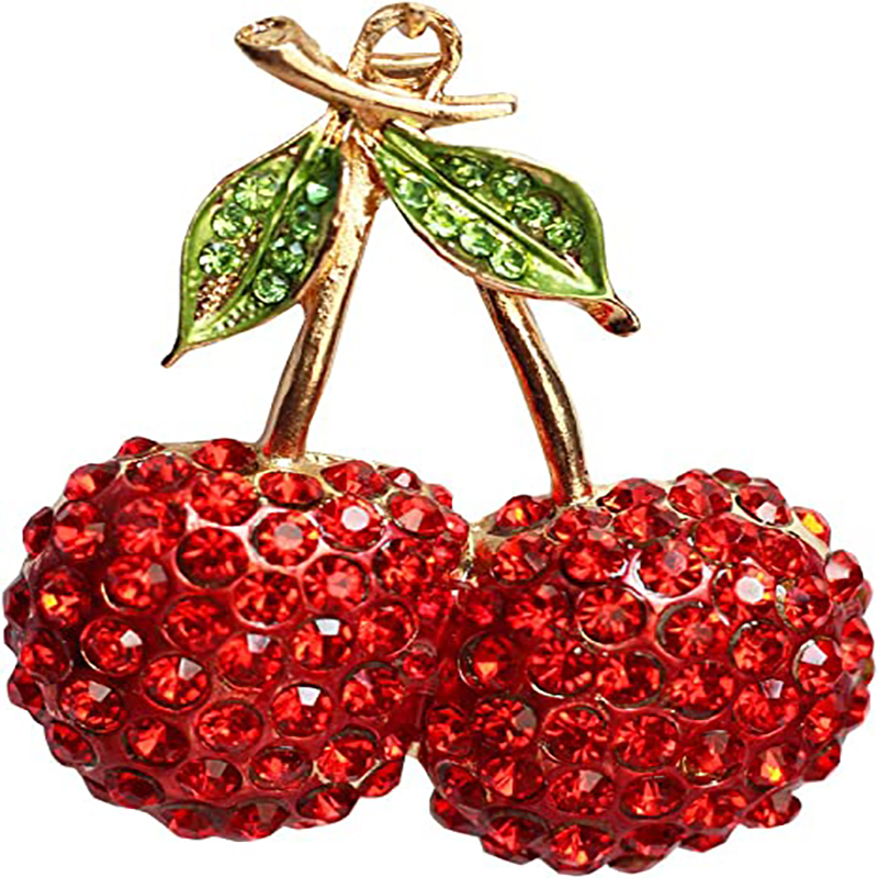 Cherry Keychain Party Favor Crystal Keyring Rhinestones Purse Pendant Handbag Charm 1221743-image-759657444