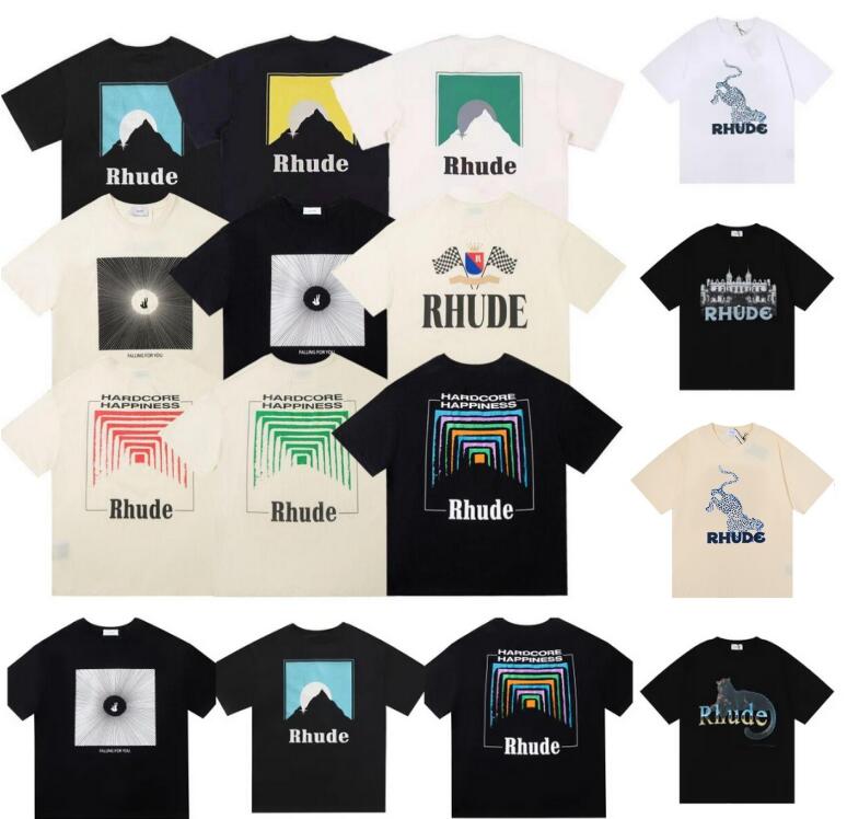 

Summer Mens T-Shirts Womens rhude Designers For Men tops Letter polos Embroidery tshirts Clothing Short Sleeved tshirt large Tees, Add postage