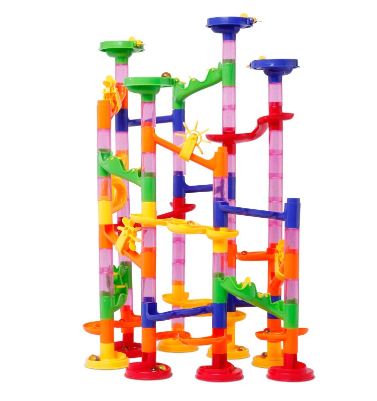 

105 Pcs/box Children Model Building Kits DIY toys Construction Marble Race Run Maze Balls Pipeline Type Track Blocks Educational Toys for Kids