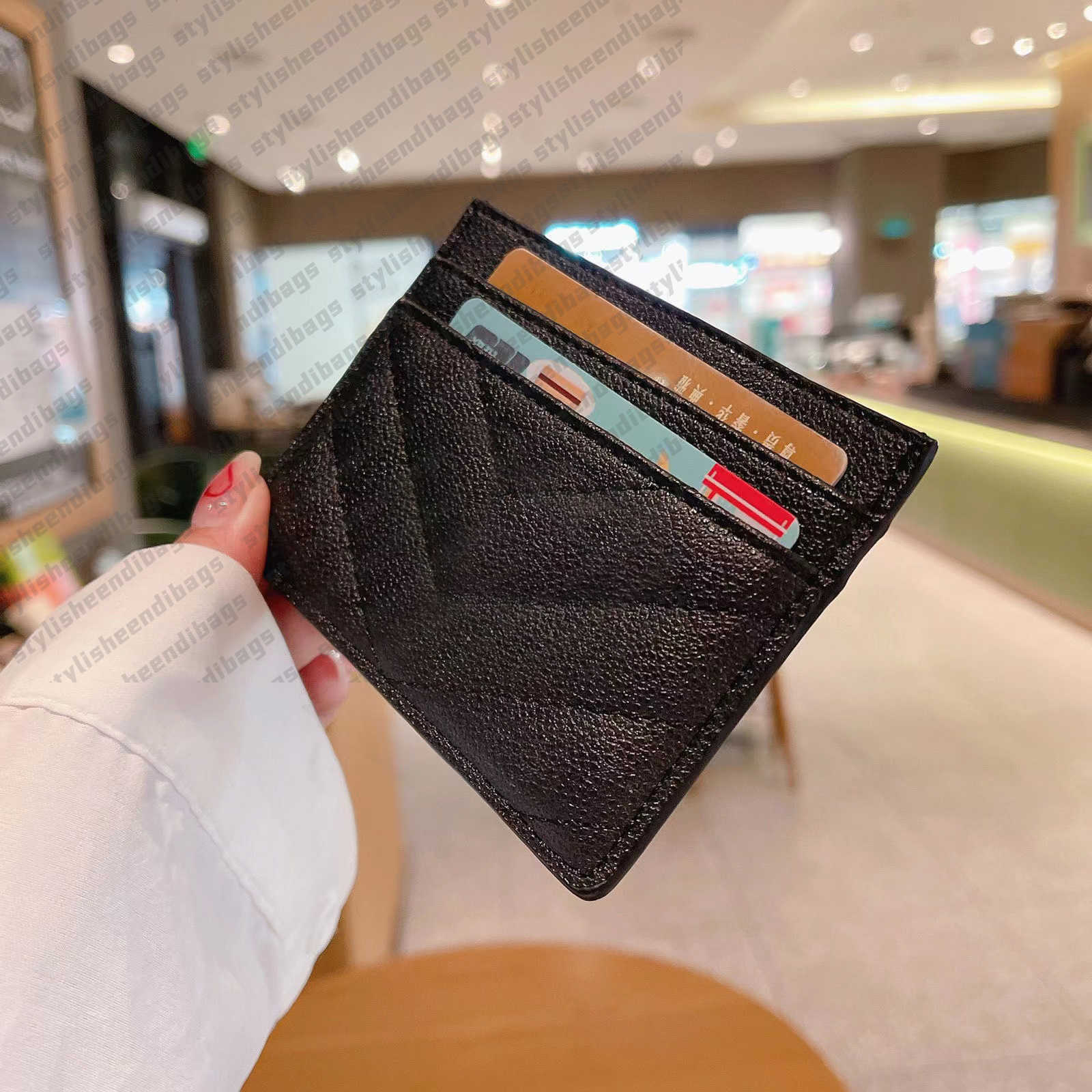 

stylisheendibags Card Holders 2023 new fashion Card Holders caviar woman mini wallet Designer pure color genuine leather Pebble texture luxury Black wallet 0124/23, Red