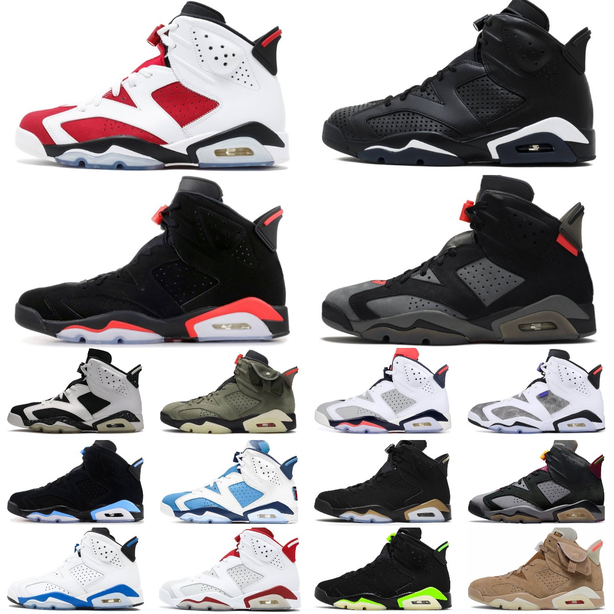 

2023 Basketball Shoes NEW Jumpman Hare 6 6s Men WomenTravis Scotts Millennial Pink Carmine British Khaki UNC Black Infrared Gold Hoops Sports Sneakers With Box, C52 singles day 40-47
