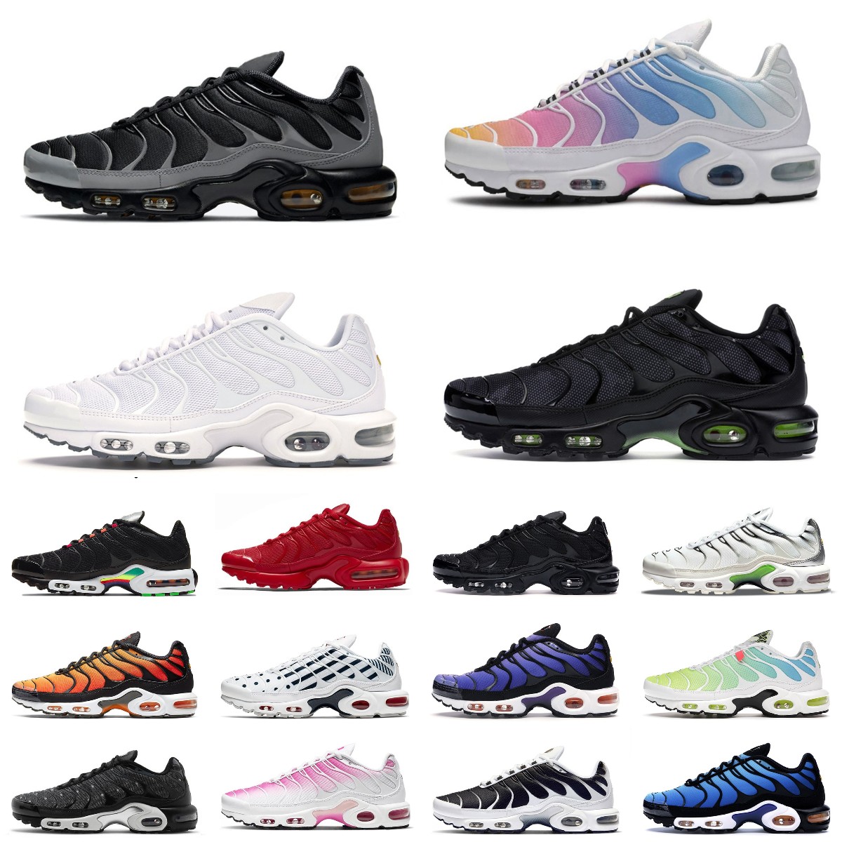 

2023 NEW Tn Plus Running Shoes Tiffany Pink Fade Off Men Women Rainbow Bleached Aqua Blue Fury Hyper Royal Worldwide Oreo Trainers Sneakers 36-45, Box