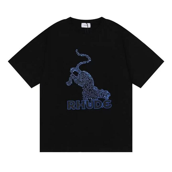 

Summer Mens T-Shirts Womens rhude Designers For Men tops Letter polos Embroidery tshirts Clothing Short Sleeved tshirt large Tees G1T0, 13