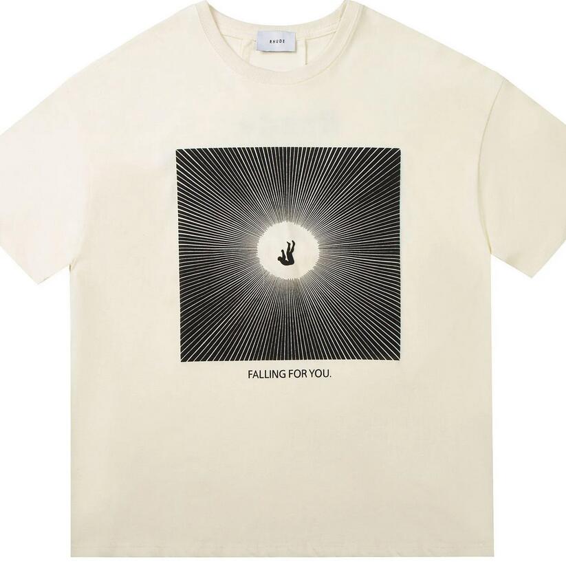 

Summer Mens T-Shirts Womens rhude Designers For Men tops Letter polos Embroidery tshirts Clothing Short Sleeved tshirt large Tees ZW9W, Add postage