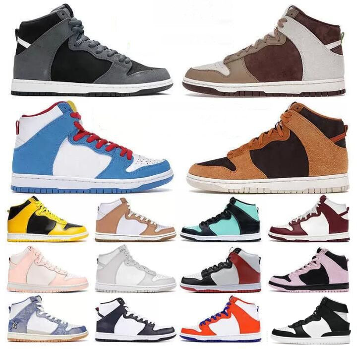 

New SbDunks High Mens Womens Running Shoes Invert Celtics Iowa Pure Platinum Atlas Lost at Sea Black Toe White Game Royal Panda dunksb sneaker