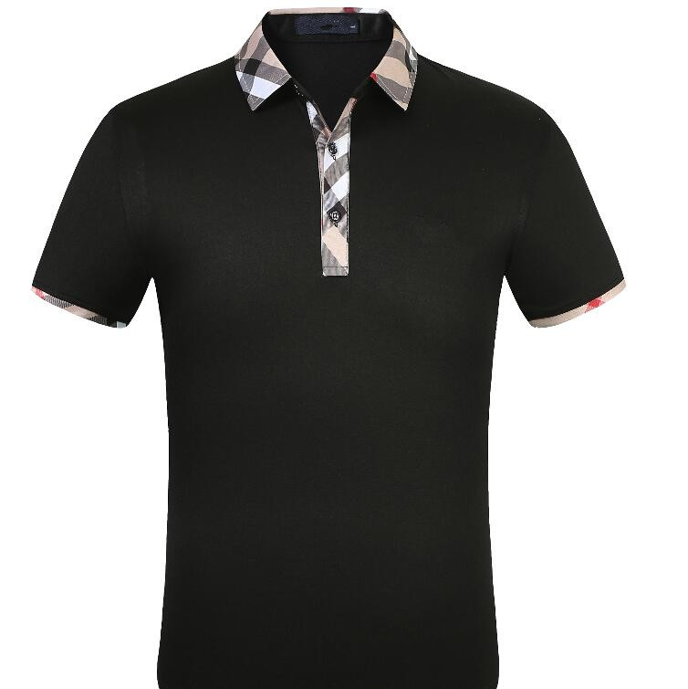 

Men's Polos brown grid Letter / Striped Pattern Mens Letter embroidery Fashion Tops Polo Shirt Contrast Color Casual Short Sleeve Men Tees, 04