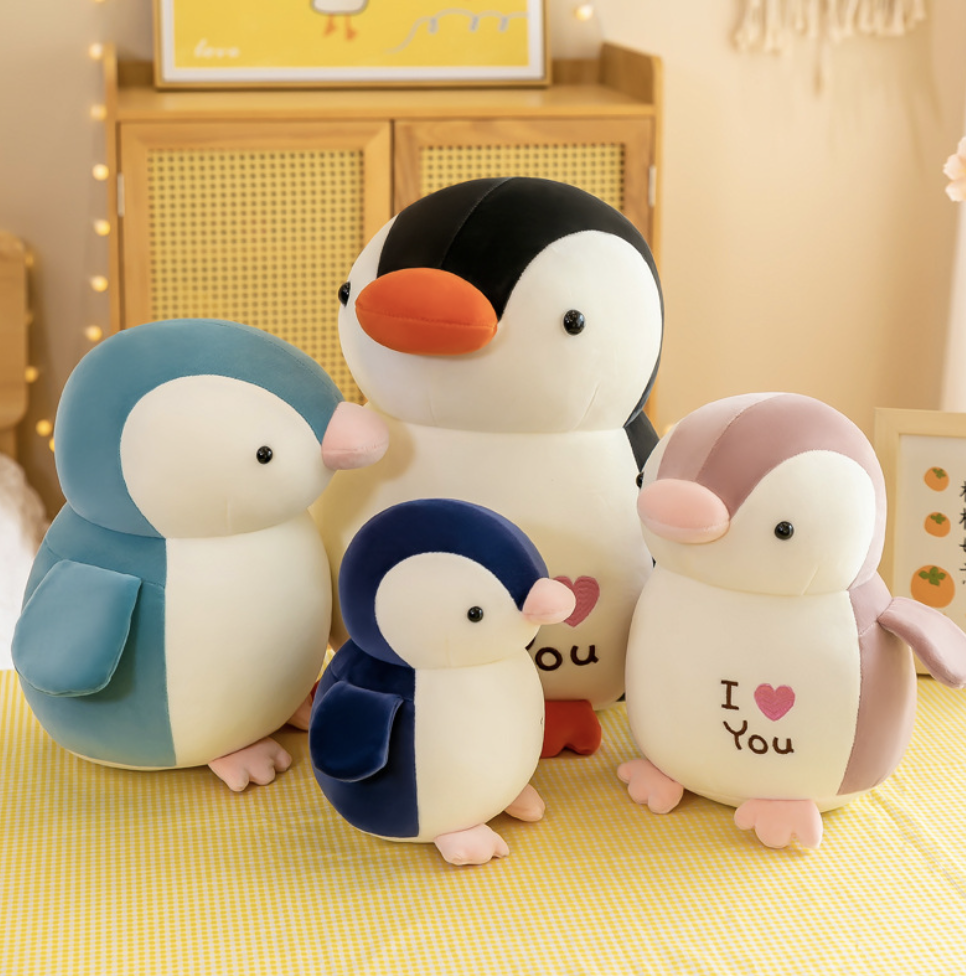 

Penguin doll cartoon love ocean plush toy animal museum doll lady birthday gift, Black