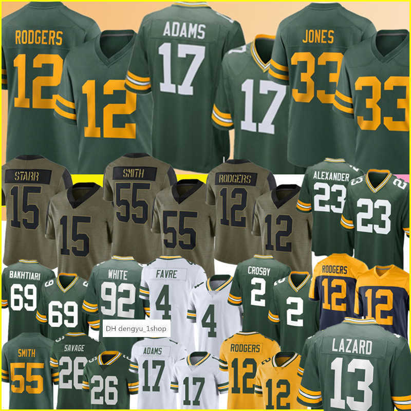 

2023 12 Aaron Rodgers 17 Davante Adams 23 Jaire Alexander Christian Watson Aaron Jones Football Green''Bay''Packers''nfl''jerseys, 2022 men {s-xxxl}