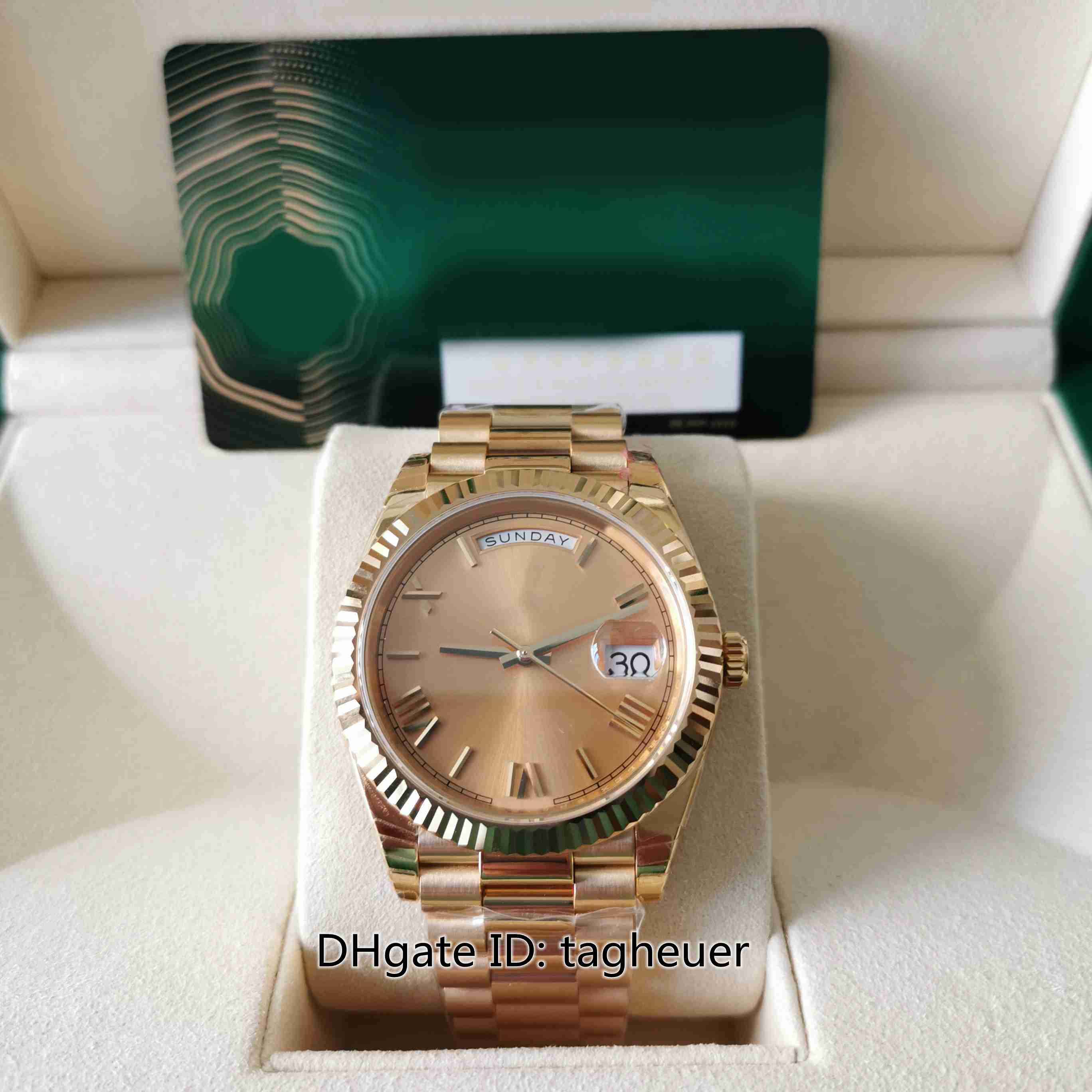 

EW Factory Mens Watch Super Quality 40mm DayDate 228238-0006 18k Yellow Gold Roman DialWatches CAL.3255 Movement Mechanical Automatic Men's Wristwatches With Card, No box papers