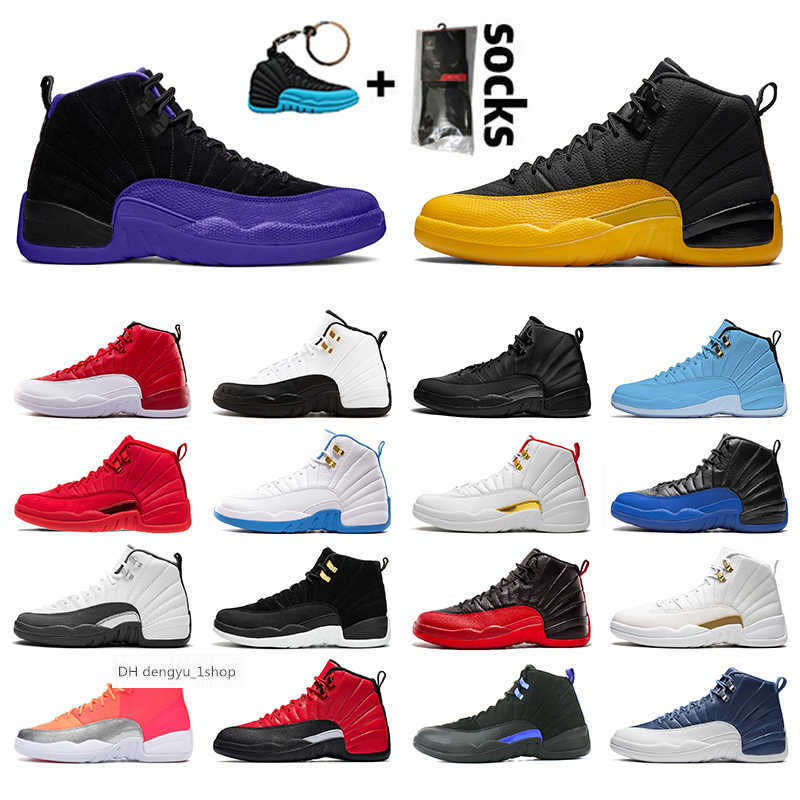 

12 12s Mens Womens Basketball Shoes Flu Game Stone Blue University Gold Trainers Bulls Men Spor air shoe jordas, B18 40-47 michigan
