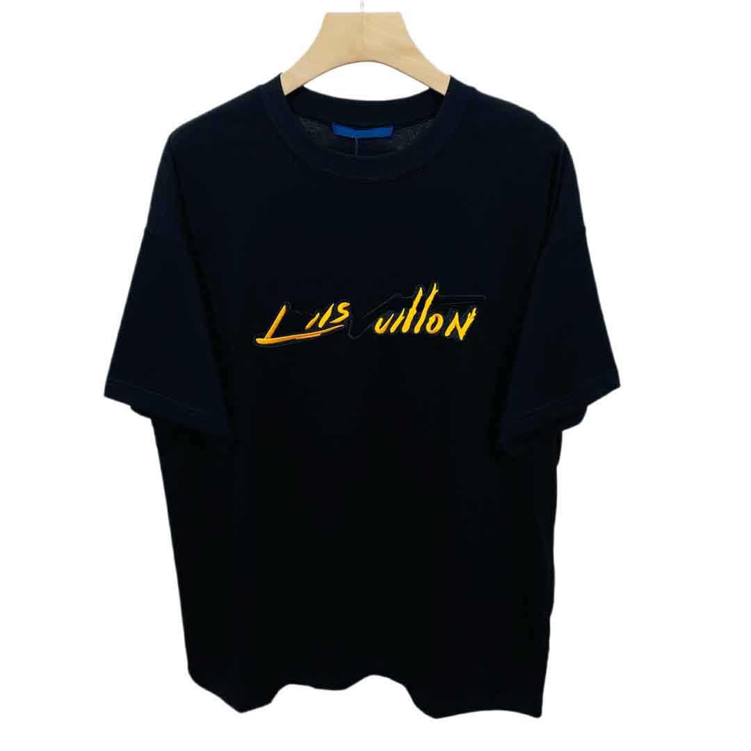 

Men's Plus Tees & Polos Round neck embroidered and printed polar style summer wear with street pure cotton 87y6936, Black