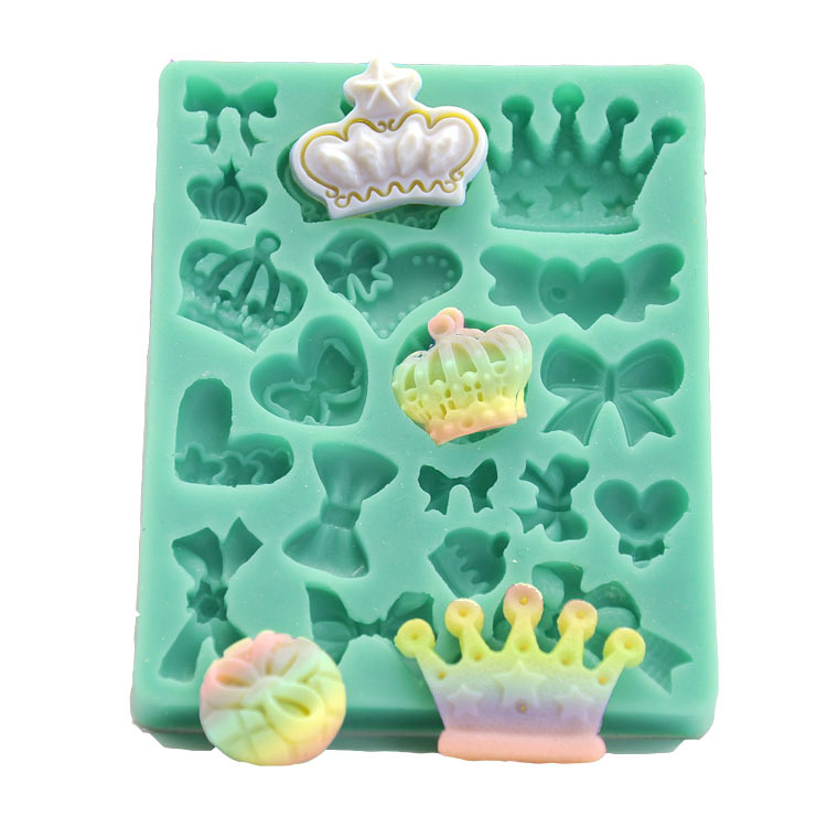 

Bowknot Cake Mould Crown Heart Silicone Mold Sugarcraft Chocolate Mold 1223866